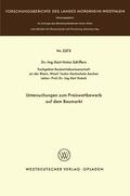 Schiffers |  Schiffers, K: Untersuchungen zum Preiswettbewerb auf dem Bau | Buch |  Sack Fachmedien