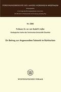 Adler |  Adler, R: Beitrag zur Angewandten Tektonik im Ruhrkarbon | Buch |  Sack Fachmedien