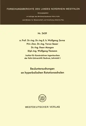 Zerna |  Beuluntersuchungen an hyperbolischen Rotationsschalen | Buch |  Sack Fachmedien