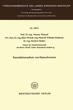 Wenzel |  Reoxidationsschutz von Eisenschwamm | Buch |  Sack Fachmedien