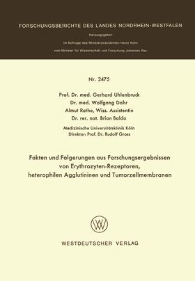 Uhlenbruck |  Fakten und Folgerungen aus Forschungsergebnissen von Erythro | Buch |  Sack Fachmedien