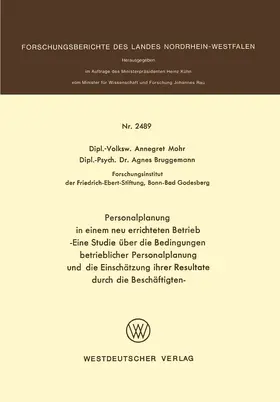 Mohr | Personalplanung in einem neu errichteten Betrieb | Buch | 978-3-531-02489-9 | www.sack.de