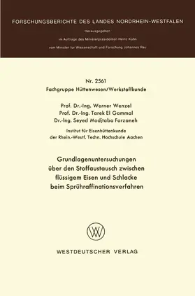 Wenzel |  Grundlagenuntersuchungen über den Stoffaustausch zwischen flüssigem Eisen und Schlacke beim Sprühraffinationsverfahren | Buch |  Sack Fachmedien