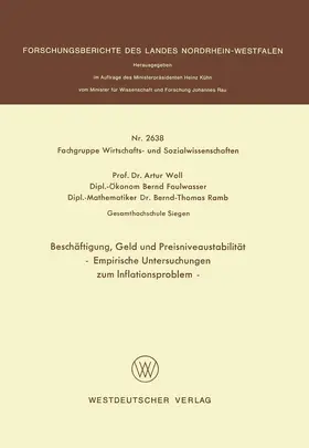 Woll |  Beschäftigung, Geld und Preisniveaustabilität | Buch |  Sack Fachmedien