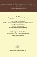 Wenzel |  Wenzel, W: Sinterung von Filterkuchen aus Eisenerz- bzw. Kon | Buch |  Sack Fachmedien
