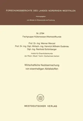 Wenzel |  Wirtschaftliche Nutzbarmachung von eisenhaltigen Abfallstoffen | Buch |  Sack Fachmedien