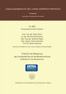 Ditter |  Kriterien der Belastung der Landschaft durch die Bodennutzun | Buch |  Sack Fachmedien