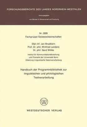 Brustkern |  Handbuch der Programmbibliothek zur linguistischen und philologischen Textverarbeitung | Buch |  Sack Fachmedien