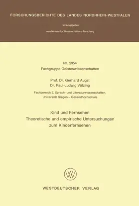 Augst |  Kind und Fernsehen | Buch |  Sack Fachmedien