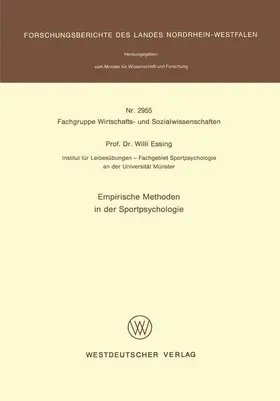 Essing |  Empirische Methoden in der Sportpsychologie | Buch |  Sack Fachmedien