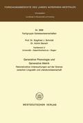 Schmidt |  Schmidt, S: Generative Phonologie und Generative Metrik | Buch |  Sack Fachmedien