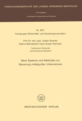 Bussiek |  Neue Systeme und Methoden zur Steuerung mittelgroßer Unternehmen | Buch |  Sack Fachmedien