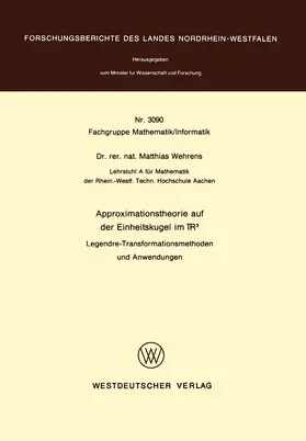Wehrens | Approximationstheorie auf der Einheitskugel im R3 | Buch | 978-3-531-03090-6 | www.sack.de