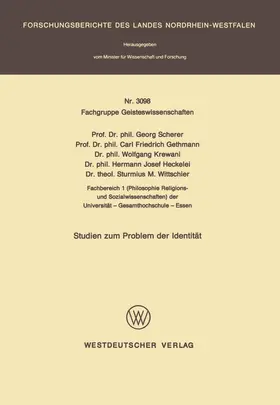 Scherer |  Studien zum Problem der Identität | Buch |  Sack Fachmedien