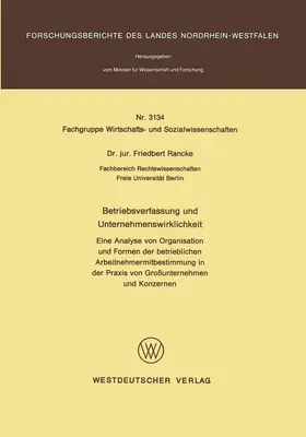 Rancke |  Betriebsverfassung und Unternehmenswirklichkeit | Buch |  Sack Fachmedien
