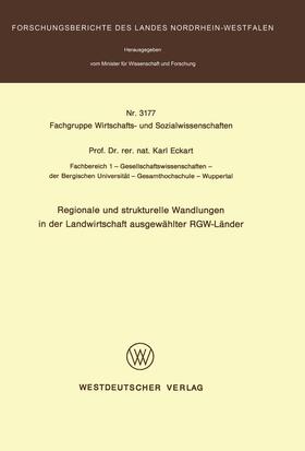 Eckart | Eckart, K: Regionale und strukturelle Wandlungen in der Land | Buch | 978-3-531-03177-4 | sack.de