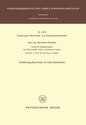 Switaiski |  Verkehrsaufkommen im Fahrradverkehr | Buch |  Sack Fachmedien