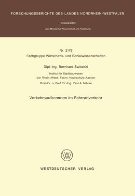 Switaiski | Switaiski, B: Verkehrsaufkommen im Fahrradverkehr | Buch | 978-3-531-03179-8 | sack.de