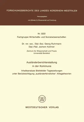 Ruhrmann |  Ausländerberichterstattung in der Kommune | Buch |  Sack Fachmedien