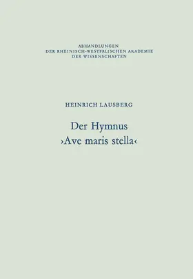 Lausberg |  Der Hymnus ¿Ave maris stella¿ | Buch |  Sack Fachmedien