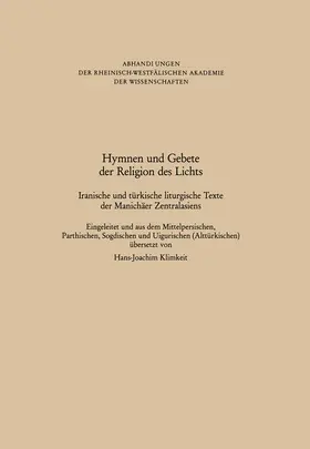 Klimkeit |  Hymnen und Gebete der Religion des Lichts | Buch |  Sack Fachmedien