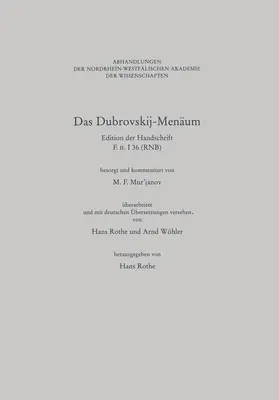 Murjanov |  Das Dubrovskij-Menäum | Buch |  Sack Fachmedien