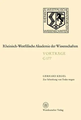 Kegel |  Zur Schenkung von Todes wegen | Buch |  Sack Fachmedien