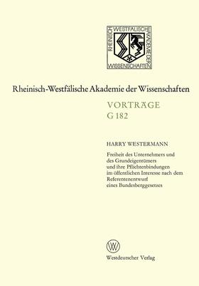 Westermann | Westermann, H: Freiheit des Unternehmers und des Grundeigent | Buch | 978-3-531-07182-4 | sack.de