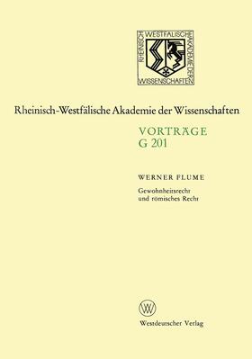 Flume |  Flume, W: Gewohnheitsrecht und römisches Recht | Buch |  Sack Fachmedien