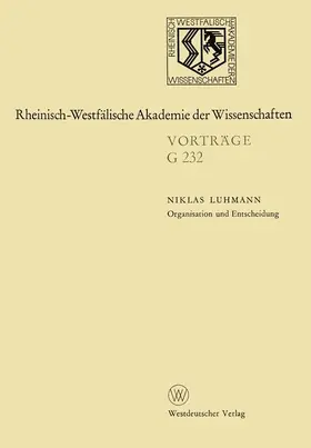 Luhmann |  Organisation und Entscheidung | Buch |  Sack Fachmedien