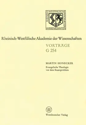 Honecker |  Evangelische Theologie vor dem Staatsproblem | Buch |  Sack Fachmedien