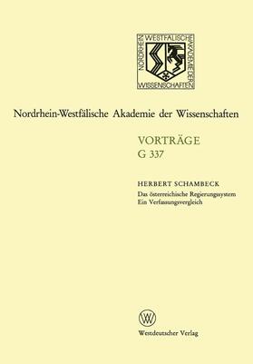 Schambeck | Das österreichische Regierungssystem Ein Verfassungsvergleic | Buch | 978-3-531-07337-8 | sack.de