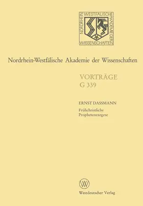 Dassmann |  Nordrhein-Westfälische Akademie der Wissenschaften | Buch |  Sack Fachmedien