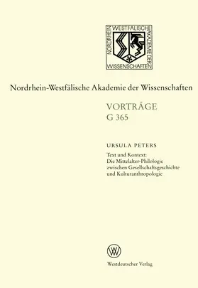 Peters |  Text und Kontext: Die Mittelalter-Philologie zwischen Gesellschftsgeschichte und Kulturanthropologie | Buch |  Sack Fachmedien