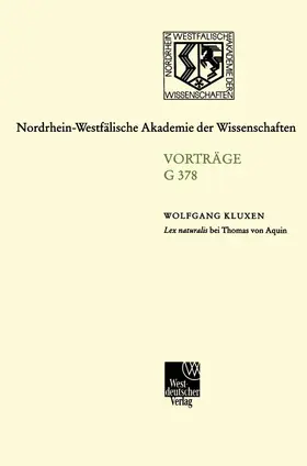 Kluxen |  Lex naturalis bei Thomas von Aquin | Buch |  Sack Fachmedien