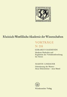 Baerends | Baerends, G: Moderne Methoden und Ergebnisse der Verhaltensf | Buch | 978-3-531-08218-9 | sack.de