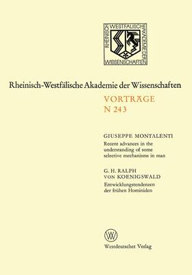 Montalenti | Montalenti, G: Recent advances in the understanding of some | Buch | 978-3-531-08243-1 | sack.de