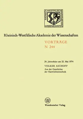 Aschoff |  Aus der Geschichte der Nachrichtentechnik | Buch |  Sack Fachmedien