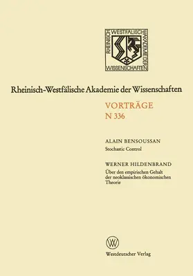 Bensoussan |  Rheinisch-Westfälische Akademie der Wissenschaften | Buch |  Sack Fachmedien