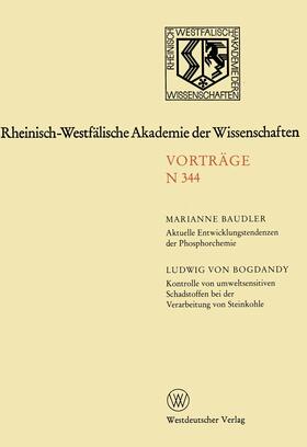 Baudler | Baudler, M: Aktuelle Entwicklungstendenzen der Phosphorchemi | Buch | 978-3-531-08344-5 | sack.de