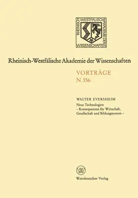 Eversheim |  Natur-, Ingenieur- und Wirtschaftswissenschaften | Buch |  Sack Fachmedien
