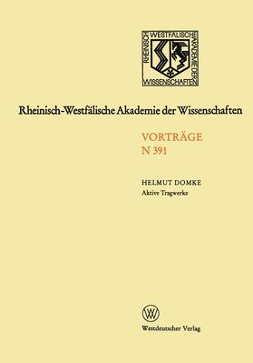 Domke |  Domke, H: Rheinisch-Westfälische Akademie der Wissenschaften | Buch |  Sack Fachmedien