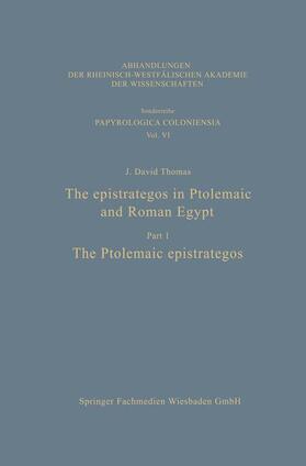 Thomas | Thomas, J: Epistrategos in Ptolemaic and Roman Egypt | Buch | 978-3-531-09906-4 | sack.de