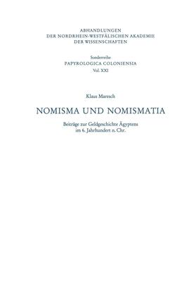 Maresch | Maresch, K: Nomisma und Nomismatia | Buch | 978-3-531-09935-4 | sack.de