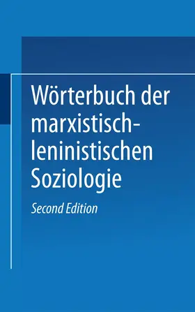 Aßmann | Wörterbuch der Marxistisch-Leninistischen Soziologie | Buch | 978-3-531-11063-9 | www.sack.de