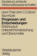 Theil |  Theil, H: Prognosen und Entscheidungen | Buch |  Sack Fachmedien