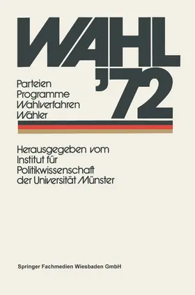 Wahl '72 | Buch | 978-3-531-11185-8 | www.sack.de