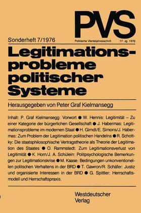 Kielmansegg | Legitimationsprobleme politischer Systeme | Buch | 978-3-531-11354-8 | sack.de