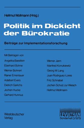Wollmann | Politik im Dickicht der Bürokratie | Buch | 978-3-531-11495-8 | sack.de