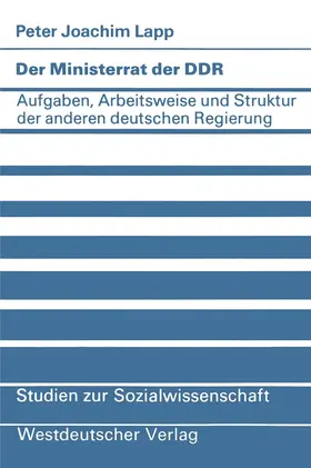 Lapp |  Der Ministerrat der DDR | Buch |  Sack Fachmedien